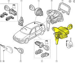 Zámek Kapoty Zadek Nový originál Renault Megane 1 7701470388 Zámek Kapoty Zadek Nový originál Renault Megane 1 7701470388