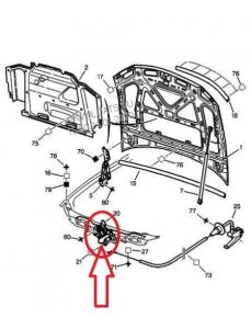 Zámek Přední Kapoty Předek Originál Citroen Peugeot 406 793450