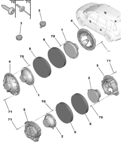 Pouzdro Dveřního Reproduktoru Originál Citroen Peugeot C3 Picasso 9365KL