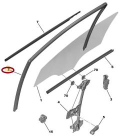 Těsnění Okna Dveří Levý Originál Peugeot C-Elysse 9675435980