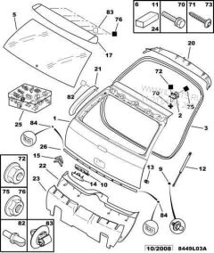 Odhlučnění Zadek Originál Citroen Peugeot C4 8748GA