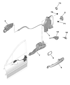 Zámek Dveří Originál Předek Pravý Peugeot 407 9136FE