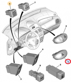 Ovladač Nouzových Světel Originál Citroen Peugeot 206 6554L1