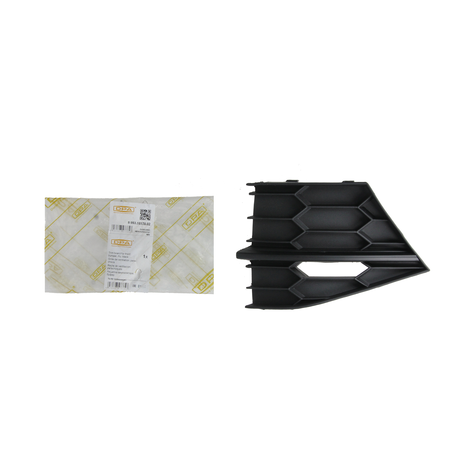 Mřížka nárazníku Levý Pro Skoda Superb 3V0853665 88531817802 DPA main product photo