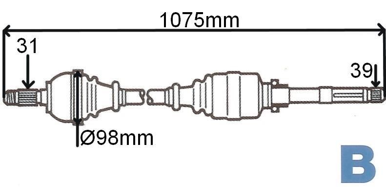 Półoś Napędowa Prawa Master 3 8200842369 2,3 dci Renault main product photo