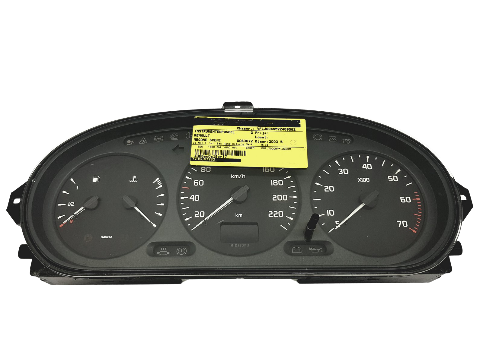 Tachometr Renault Megane 1 Scenic 1 7700847782 G 49550 main product photo