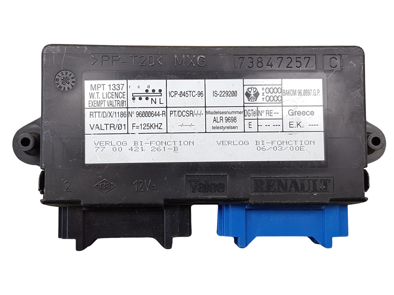 Blok Ovladačů Renault 7700416293 -B 73847257C Valeo main product photo
