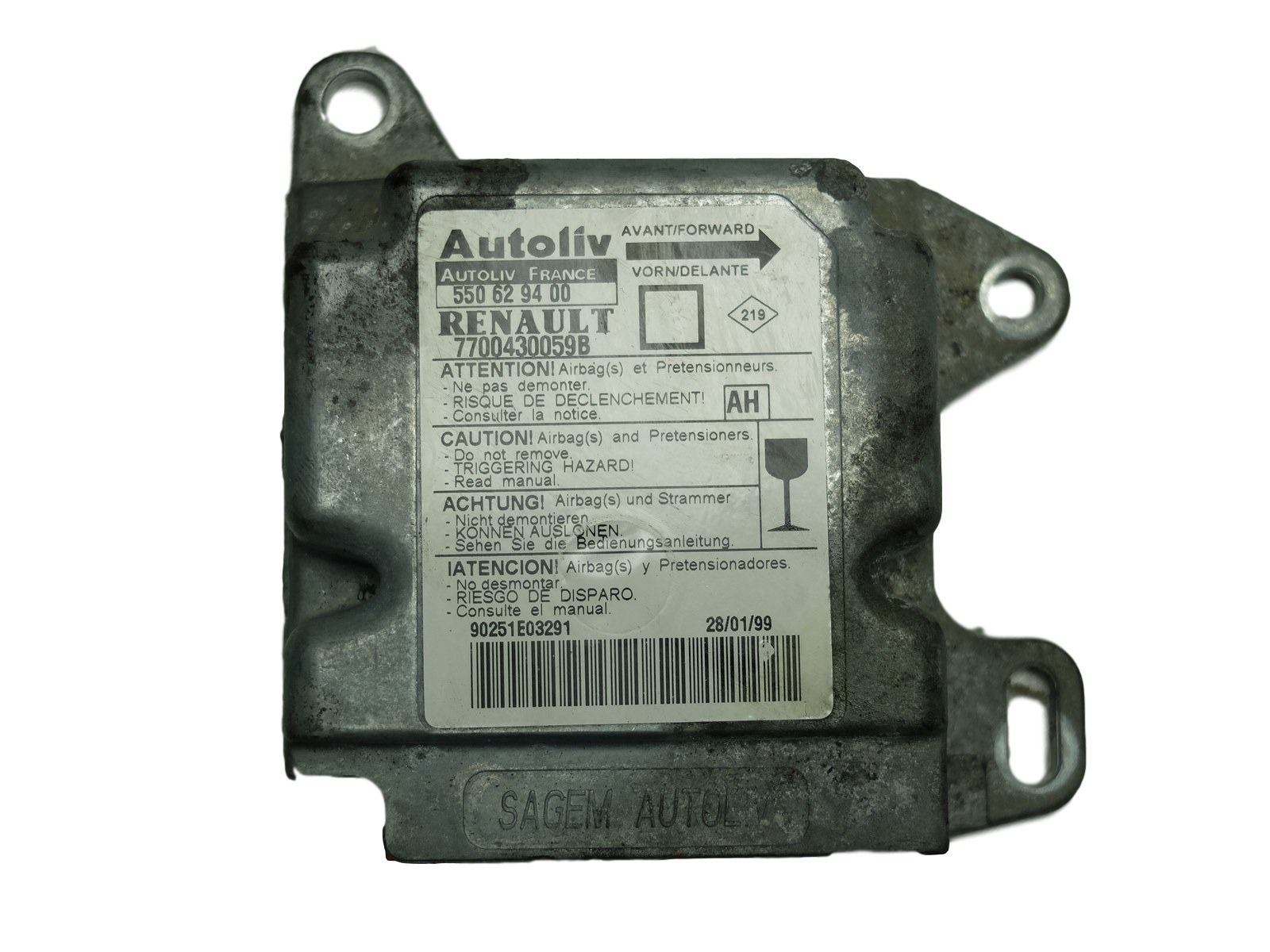 Moduł Sensor Poduszek Airbag Megane I 1 7700430059 main product photo