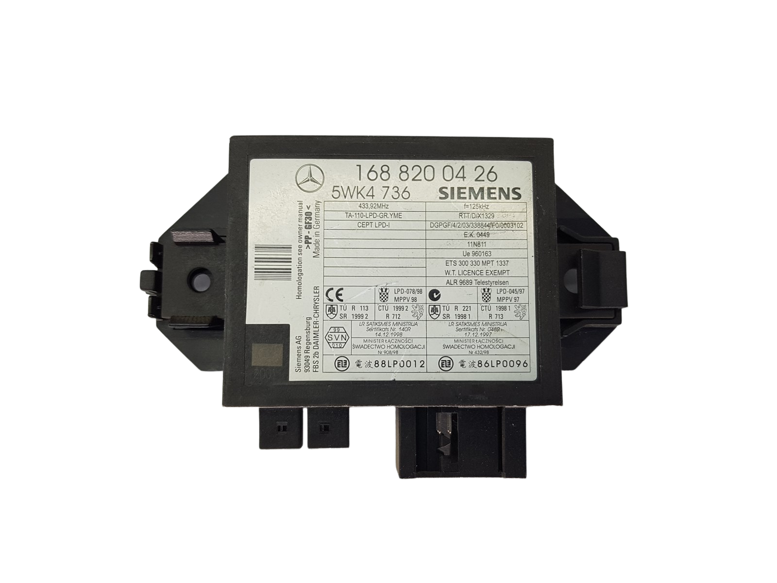 Blok Ovladačů Immo Mercedes-Benz 1688200426 5WK4736 Siemens 20180 main product photo