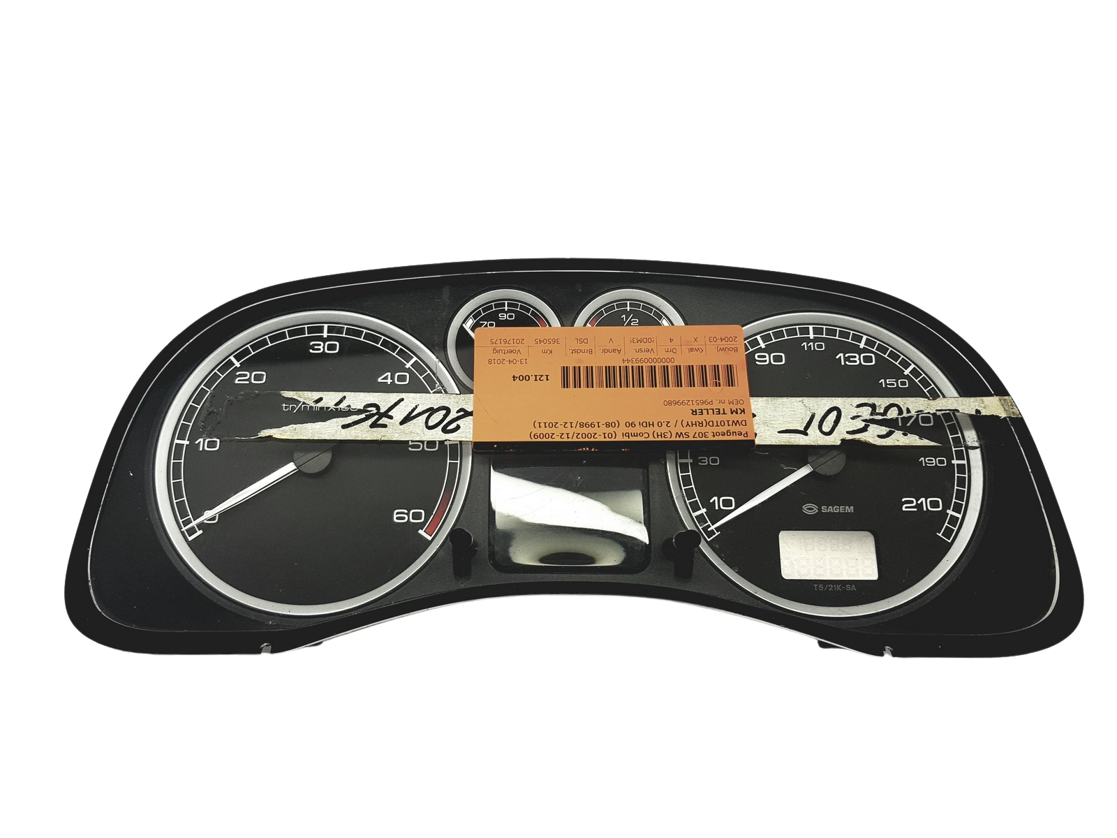 Otáčkoměr Peugeot 307 9651299680 E 01 53200 main product photo