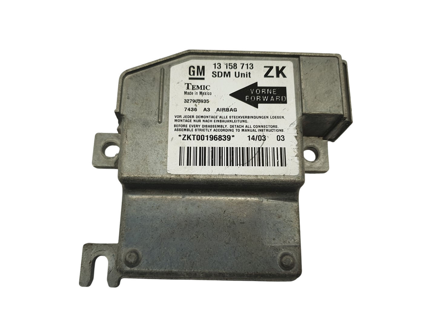 Blok Ovladačů 13158713 ZK 327963935 Opel GM Temic main product photo