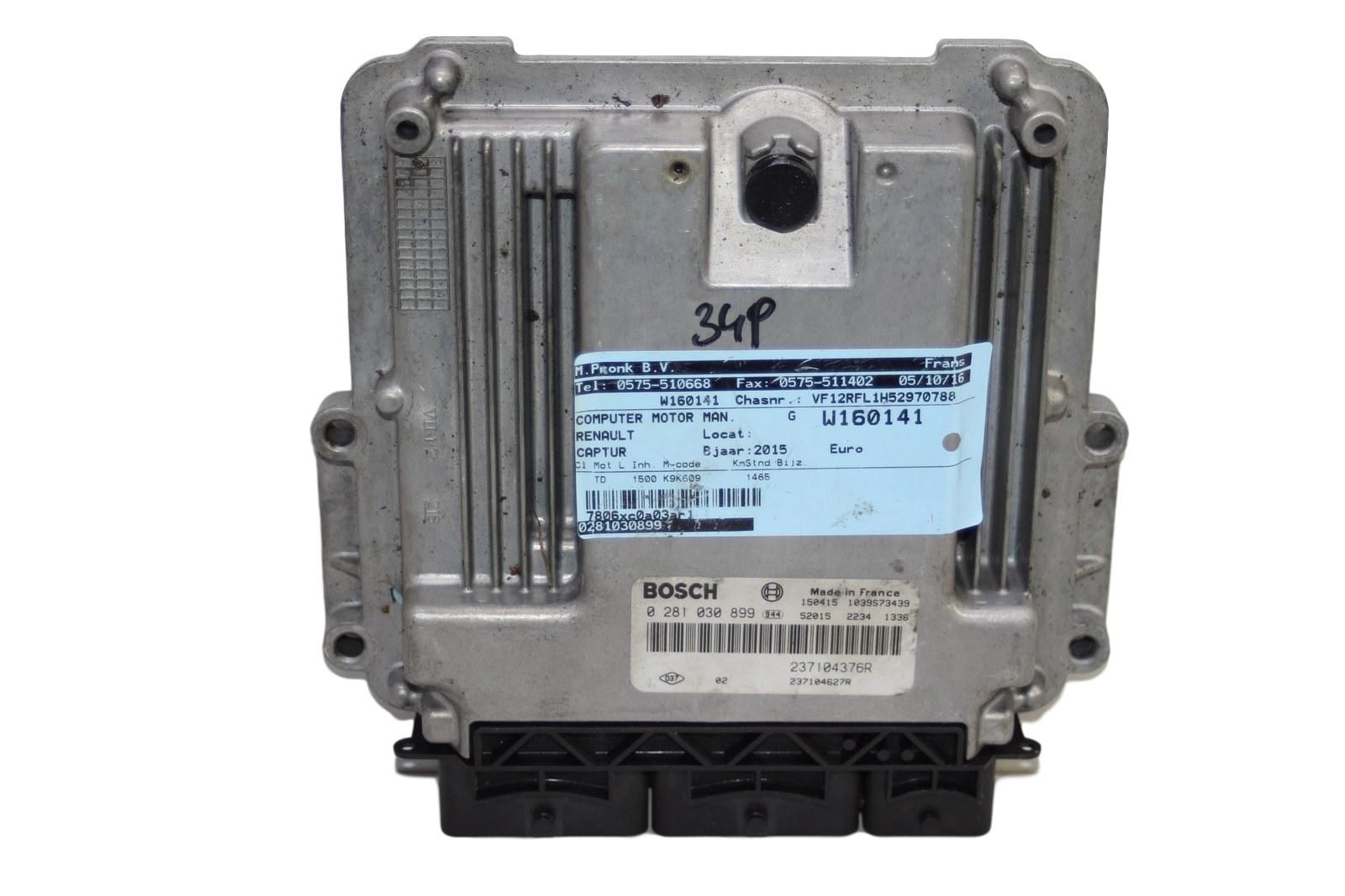Řídicí Jednotka Motoru 237104376R 0281030899 Renault main product photo