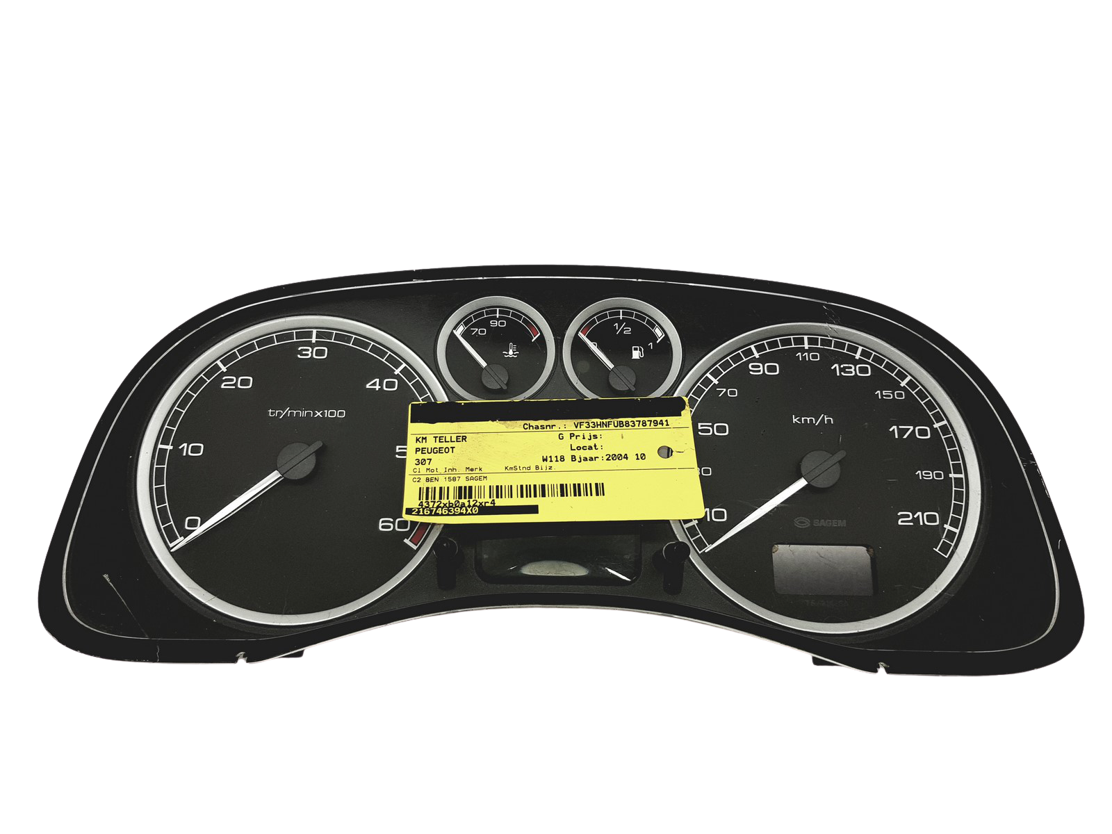 Tachometr Peugeot 307 9646742480 0R00 Sagem 30981 main product photo