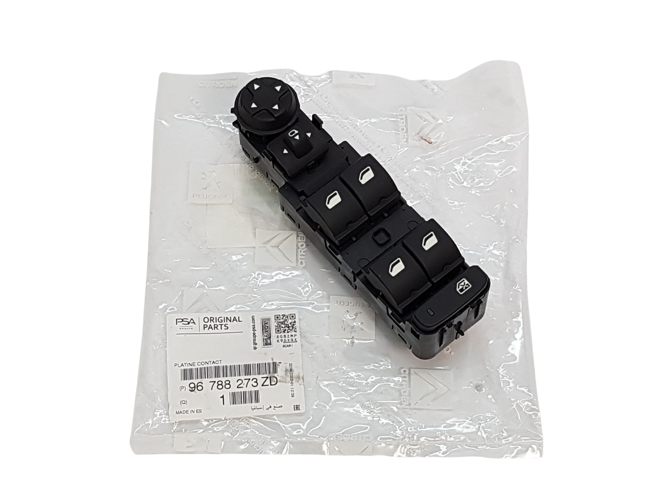 Přepínač Stahování Oken Originál Citroen 96788273ZD main product photo