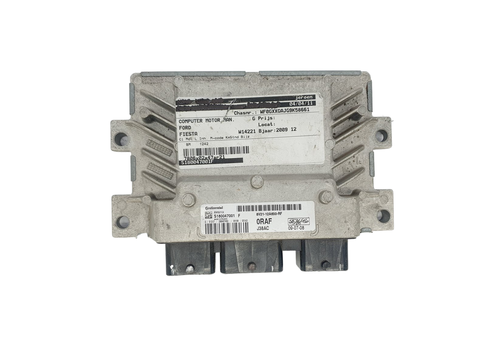 Řídicí Jednotka Motoru Ford S180047001F 8V21-12A650-RF Continental 43558 main product photo