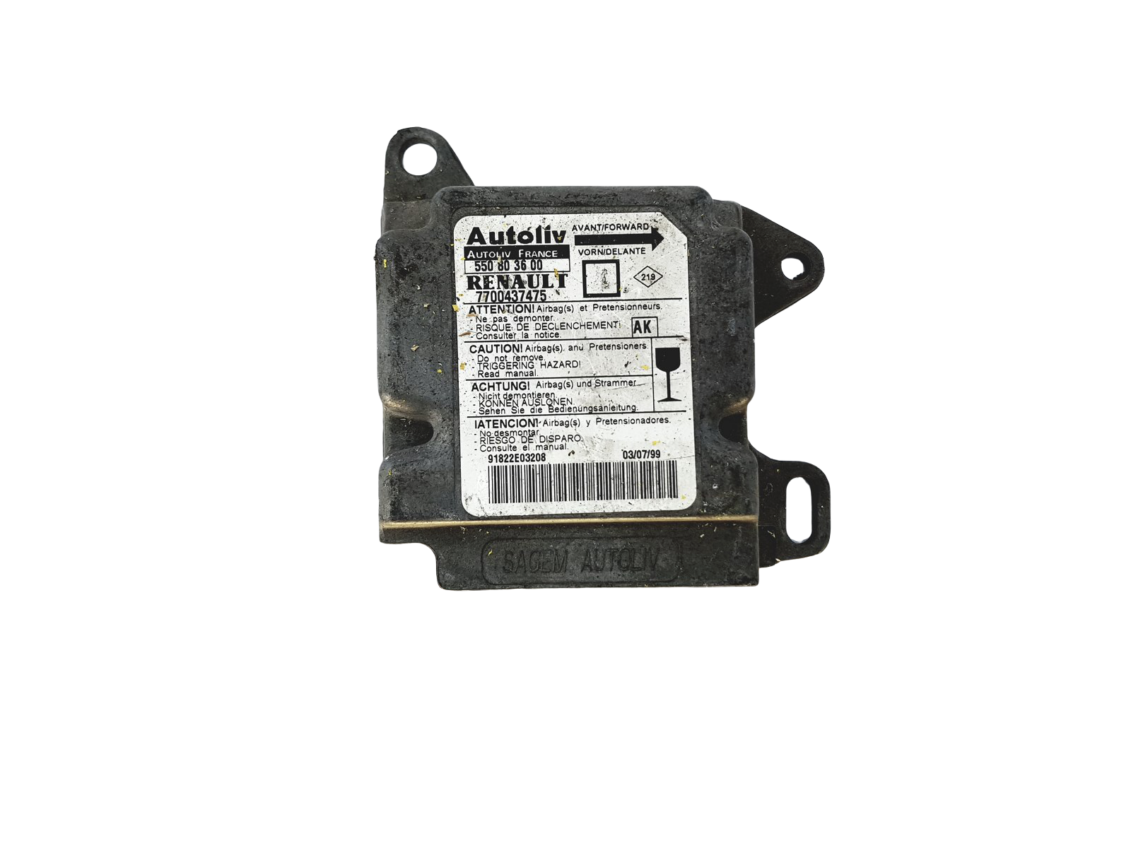 Blok Ovladačů Moduł 7700437475 550803600 Renault Autoliv 23450 main product photo