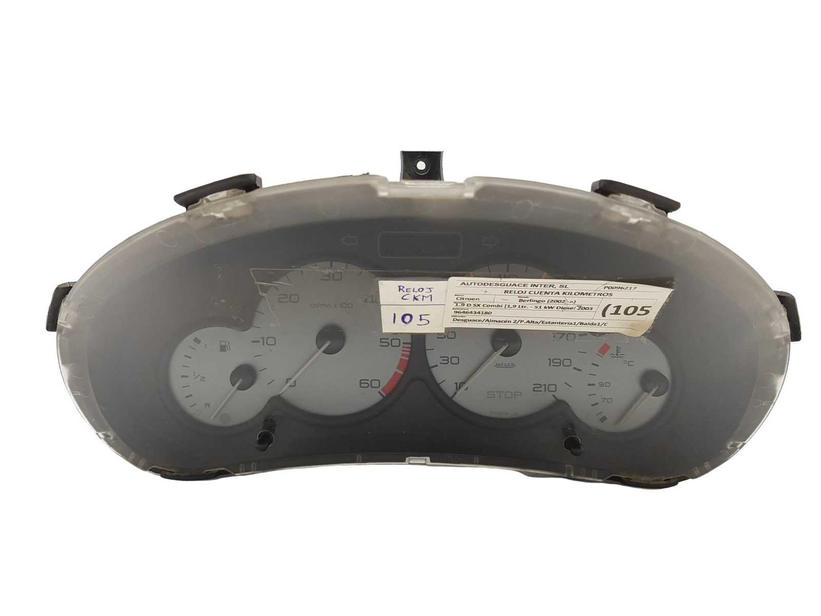 Tachometr 206 Berlingo 1 9646434180 000707503 PSA 26948 main product photo