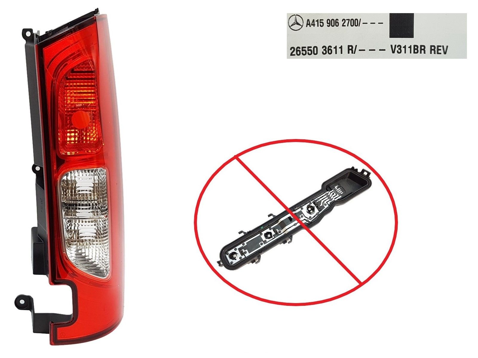 Světla Pravý Zadek Nový originál Mercedes Citan A4159062700 2012-2021 main product photo