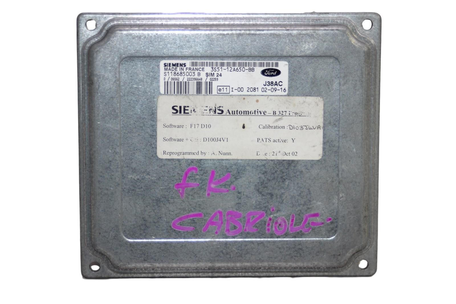 Řídicí Jednotka Motoru 1S5X-12A650-BB S118685003B Ford main product photo