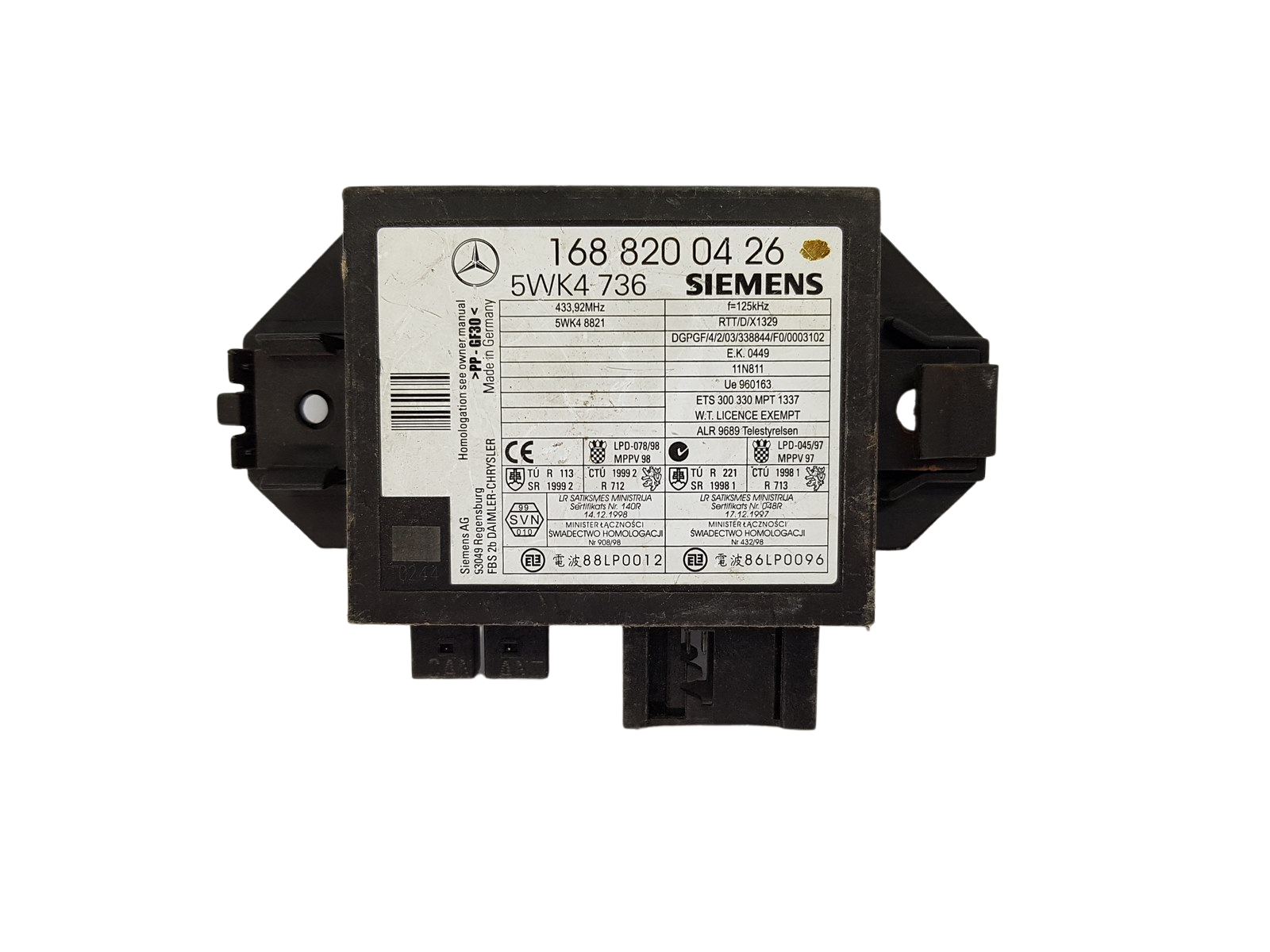Blok Ovladačů Immo Mercedes-Benz 1688200426 5WK4736 Siemens 18328 main product photo