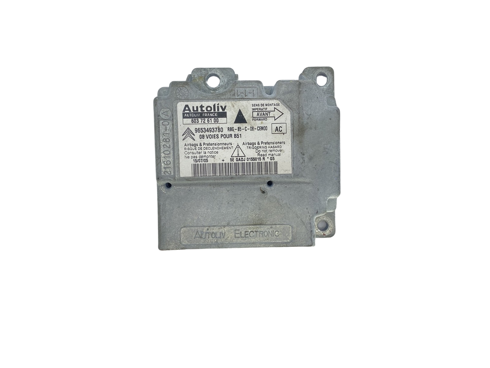 Blok Ovladačů 9653493780 603726100 PSA Autoliv main product photo