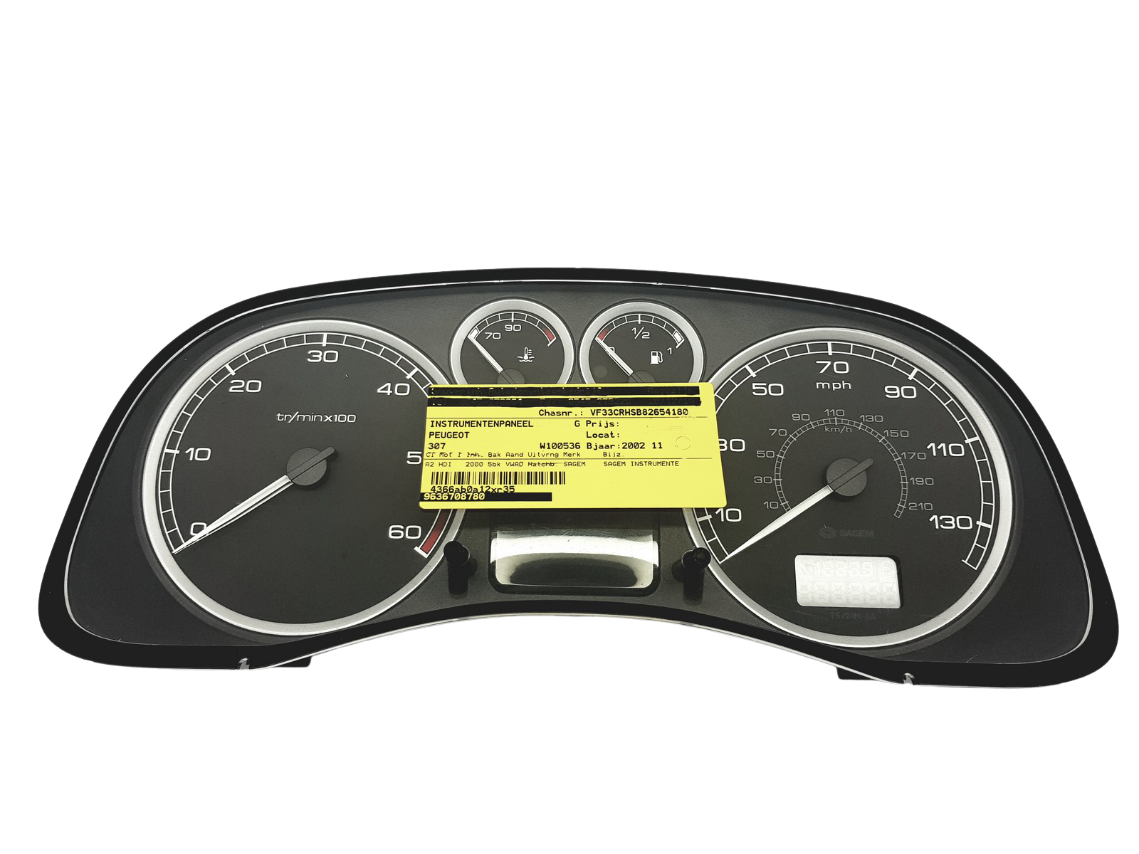 Otáčkoměr Peugeot 307 9636708780 E 05 Sagem RHD main product photo