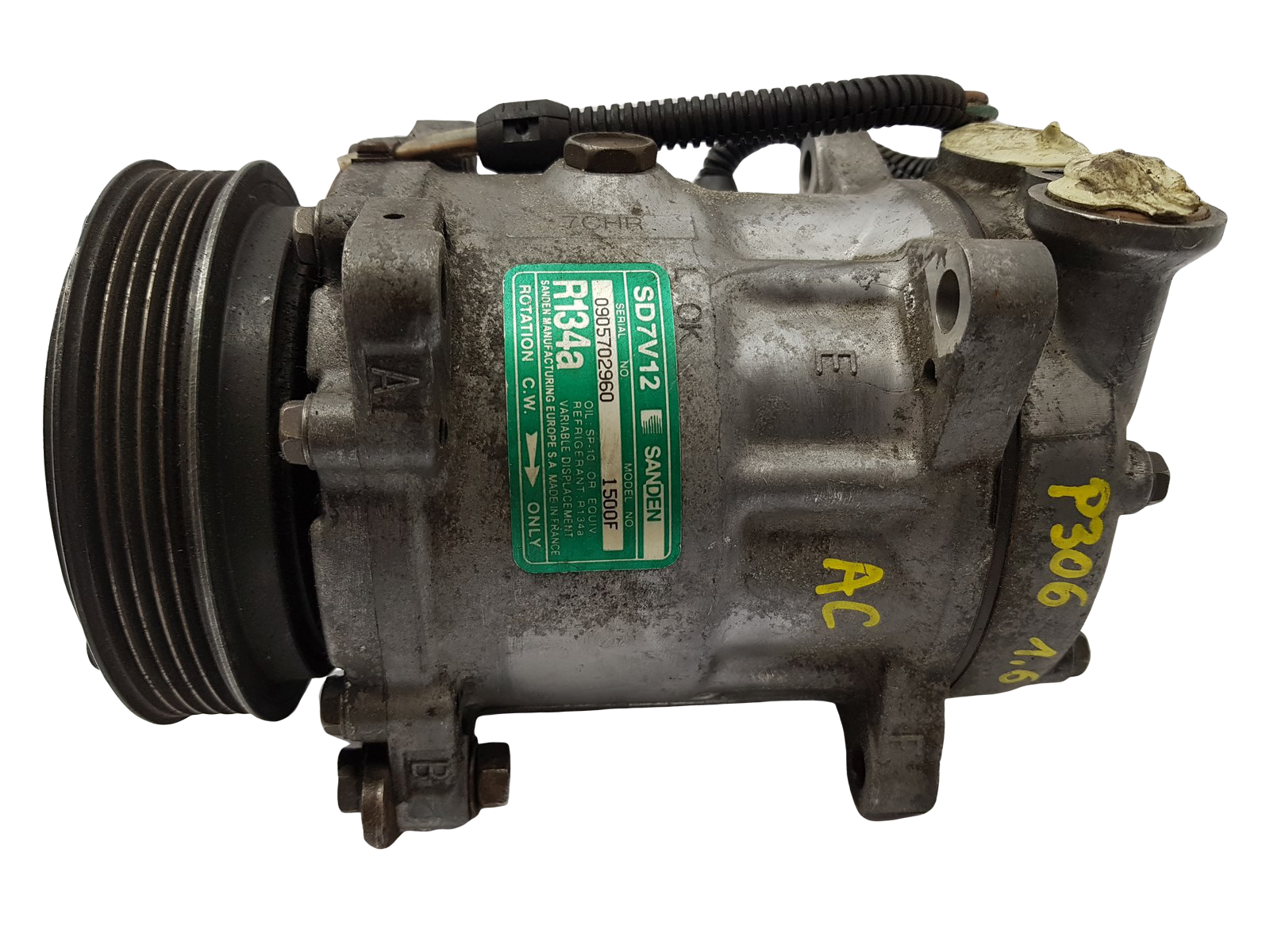 Kompresor Klimatizace Citroen Peugeot SD7V12 1500F 6453N1 Sanden 7081 main product photo