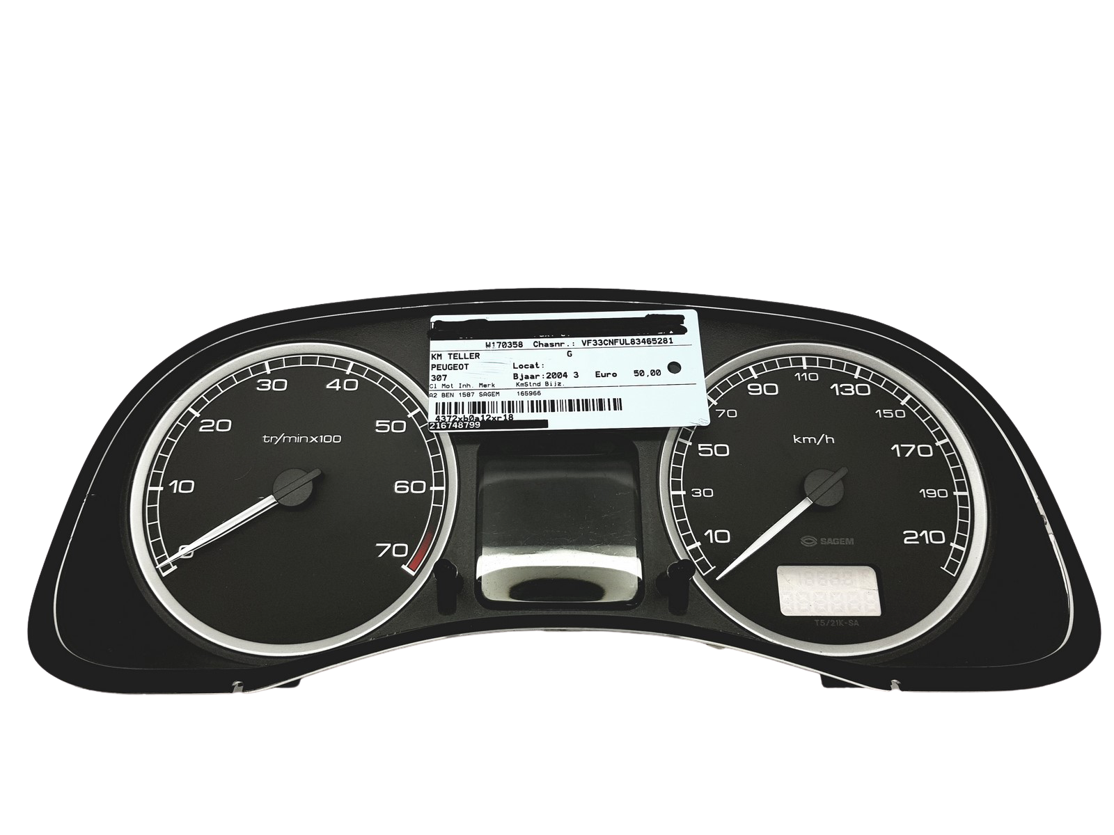 Tachometr Peugeot 307 9651299480 E 01 30661 main product photo
